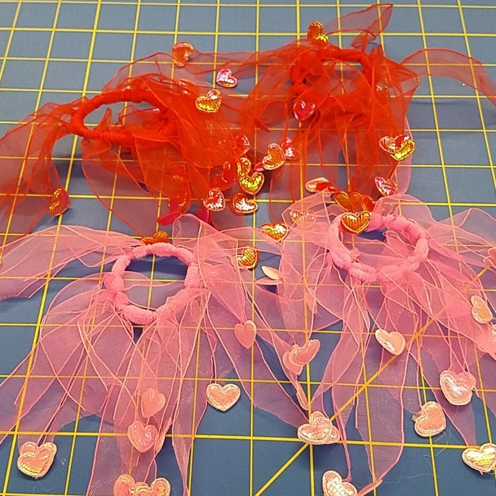 Pony O Tutu Hearts Hair Keepers 2 pc Set Choose Pink or Red